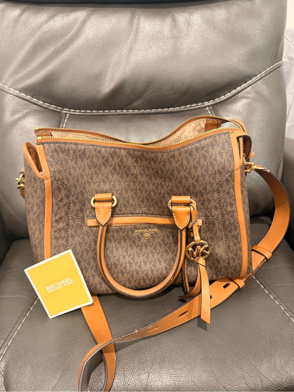 Michael Kors Carine Medium Signature Logo Satchel